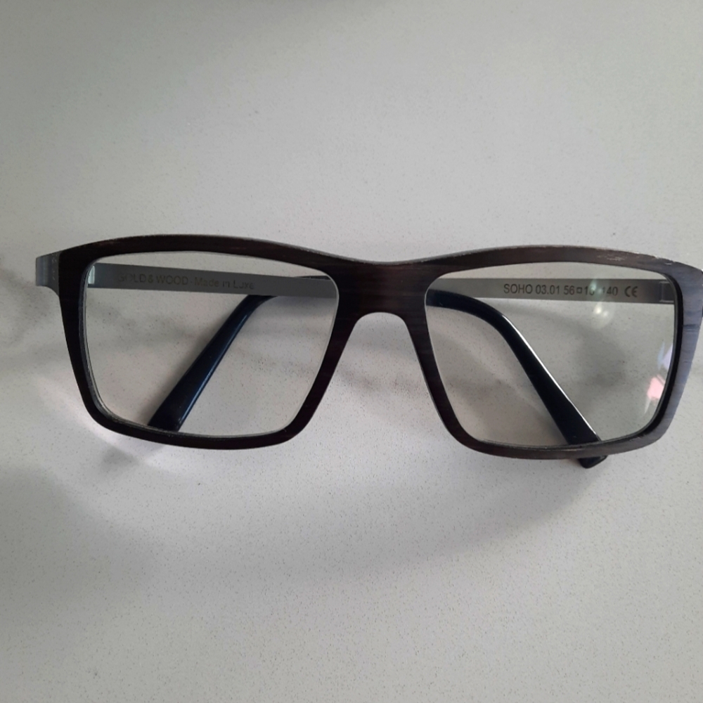Gold and Wood eyeglass frame